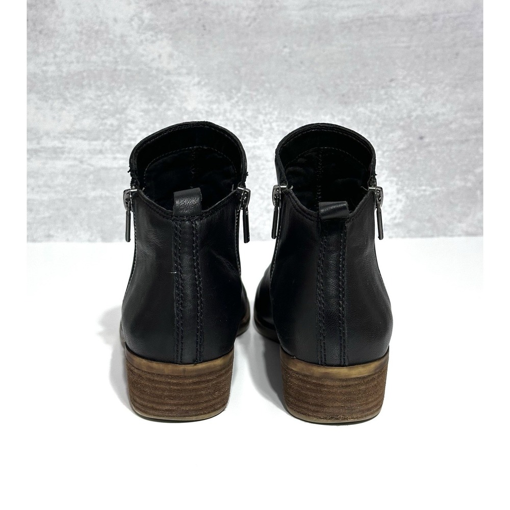 Lucky Brand Womens Ankle Boots 8.5M Basel Booties Black Soft Leather Side Zip - Picture 5 of 10
